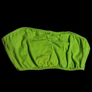 Newport News Vintage Florescent Light Lime Green Bandeau Top